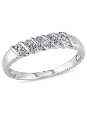 Diamond Illusion Wedding Band In Sterling Silver - (7)