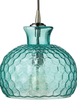 Clark Pendant In Aqua Glass