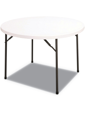 Alera Pt48rw Round Plastic Folding Table, 48 Dia X 29h, White Alept48rw