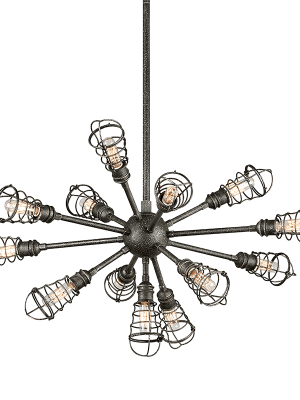 Conduit 13lt Chandelier Large Old Silver