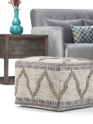 Tasneem Square Moroccan Inspired Pouf Natural Gray - Wyndenhall