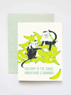 Jungle Parenthood Is Bananas Monkey Card - Il4