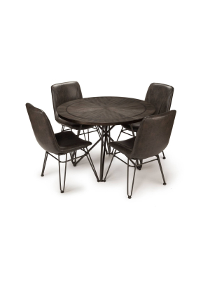 5pc Derek Dining Table Set Gray/black - Steve Silver