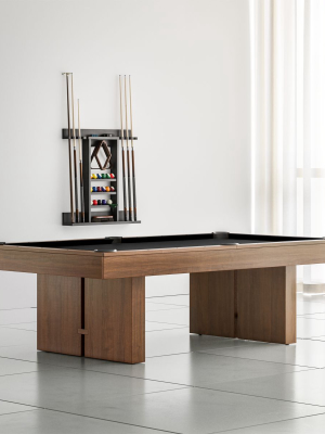 Walnut Pool Table - Black Felt