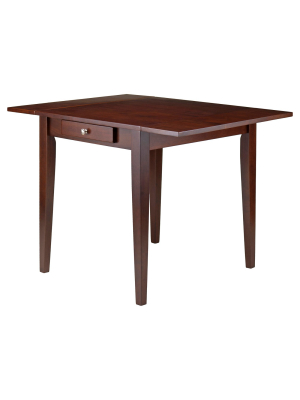 Hamilton Double Drop Leaf Dining Table Wood/walnut - Winsome