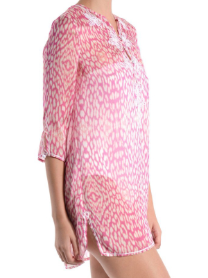 Embroidered Silk Chiffon Tunic