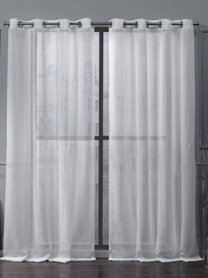 Iceland Grommet Top Sheer Window Curtain Panels - Exclusive Home