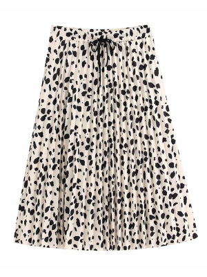 'doyle' Leopard Print Pleated Midi Skirt