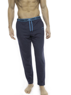 Members Only Heather Contrast Elastic Sleep Pants - Blue Turq