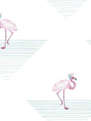 Dancing Flamingos Wallpaper In Fuchsia And Teal From The Day Dreamers Collection By Seabrook Wallcoverings