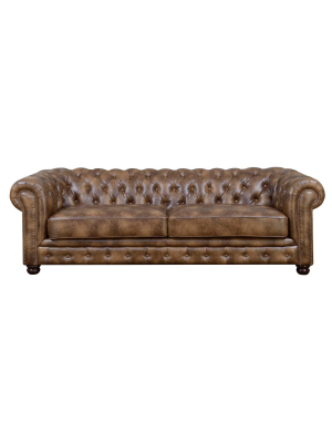 Fallon Tufted Faux Leather Sofa - Picket House Furnishings