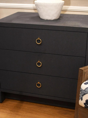 Bryant Linen 3 Drawer Side Table Navy Blue