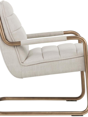 Lincoln Lounge Chair, Beige Linen