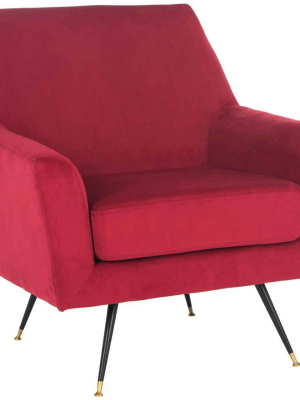 Nyla Velvet Accent Chair Maroon