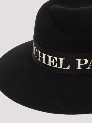 Maison Michel Virginie Logo Trimmed Fedora Hat