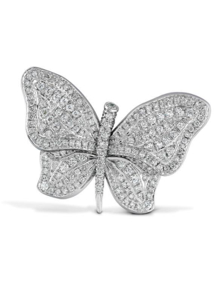 White Gold Diamond Butterfly Brooch