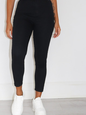 Petite Black Disco Fit Skinny Jeans