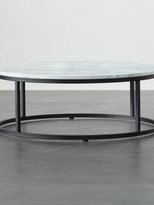 Smart Black Coffee Table With White Marble Top