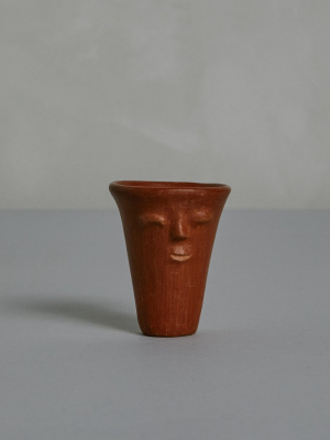 Tall Face Cup In Barro