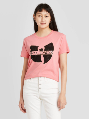 Women's Wu Tang Logo Short Sleeve Graphic T-shirt - Blush Peach