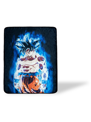 Just Funky Dragon Ball Super Goku Collectible Large Fleece Throw Blanket | 60 X 45 Inches