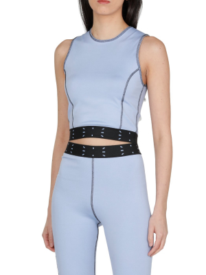 Mcq Contrast Trim Cropped Top