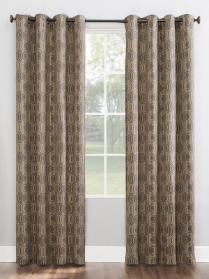 Infinity Geometric Theater Grade Extreme 100% Blackout Grommet Curtain Panel - Sun Zero