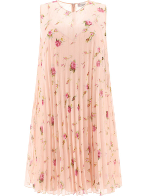 Redvalentino Floral Print Pleated Dress