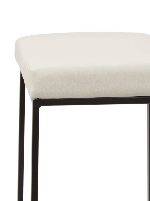 29" Metal And Upholstered Saddle Stool In Gunmetal - Silverwood