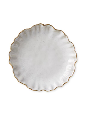 Ruffled Gold Rim Appetizer Plates, Set Of 4