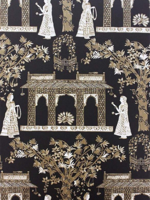 Pavilion Garden Wallpaper In Chocolate By Nina Campbell For Osborne & Little