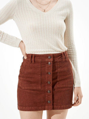 Ae Super High-waisted Corduroy A-line Skirt