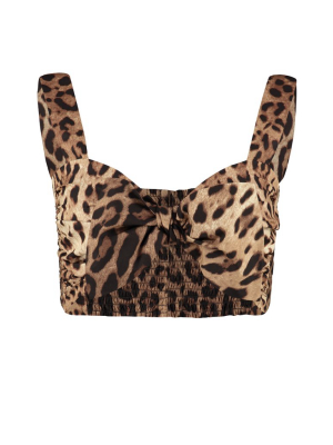 Dolce & Gabbana Animal Print Cropped Top