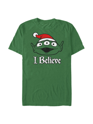 Men's Toy Story Christmas Alien Believe T-shirt