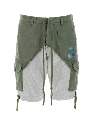 Greg Lauren Panelled Drawstring Shorts