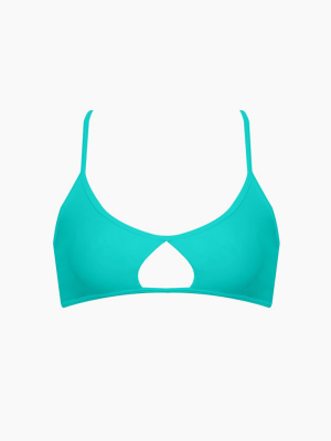 Spitfire Strappy Back Bikini Top - Aqua Green