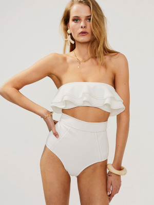 Kaia High Waisted Bottom In Ivory