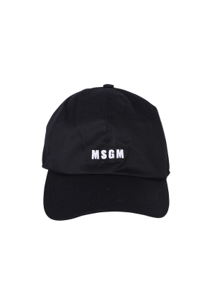 Msgm Logo Embroidered Cap