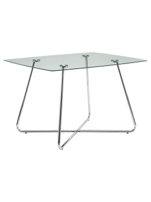 Dining Table - Chrome With Tempered Glass - Everyroom