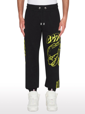 Cotton Pants With Bad Cat Print