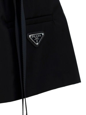 Prada Buckled Pleated Mini Skirt