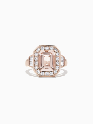 Effy Blush 14k Rose Gold Morganite And Diamond Ring, 3.48