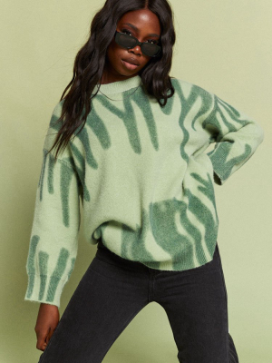 Clemence Oversized Knitted Sweater Green