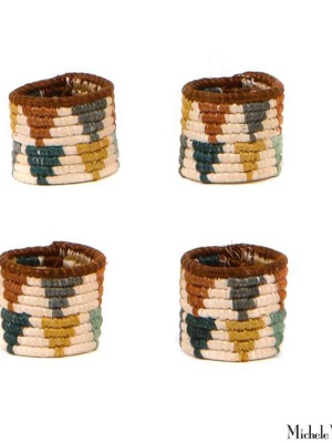 Woven Grass Napkin Rings Set Of 4