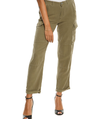 Cargo Roll Up Pants - Olive