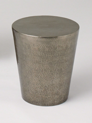 Izmir Hammered Side Table Antique Nickel