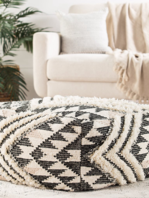 Nomadic Chevron Cream & Black Pouf