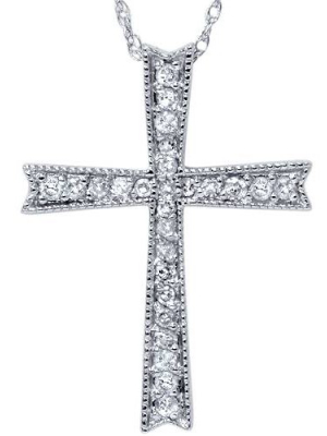 Pompeii3 1/4ct Diamond Cross 14k White Gold