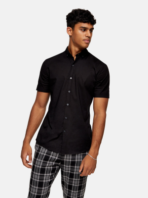 Black Stretch Skinny Shirt