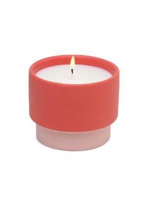 Small Coral/pink Ceramic Candle - Grapefruit